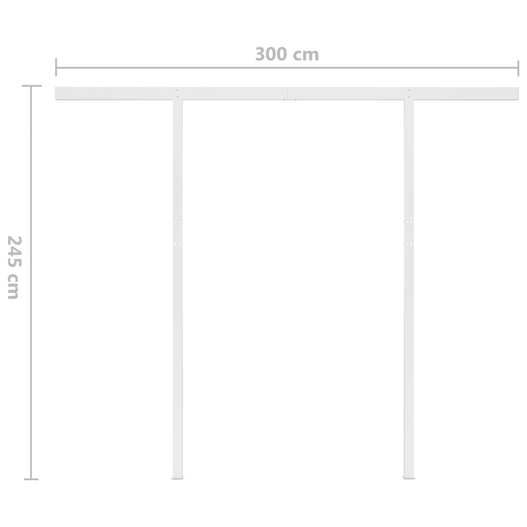 vidaXL Tenda na ručno uvlačenje sa stupovima 3,5 x 2,5 m krem