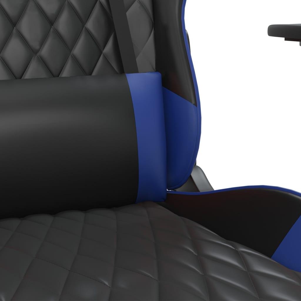 vidaXL Masažna igraća stolica s osloncem crno-plava od umjetne kože