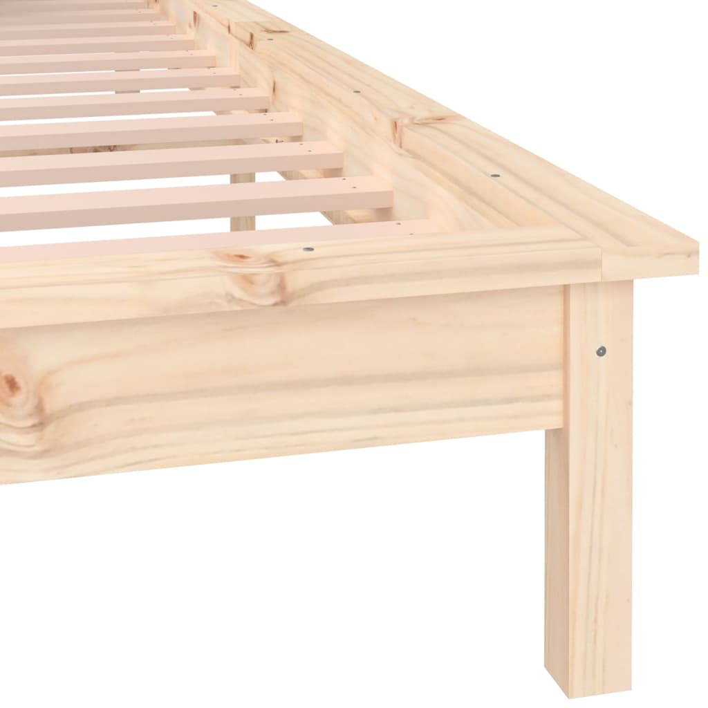 vidaXL LED okvir za krevet 200 x 200 cm od masivnog drva