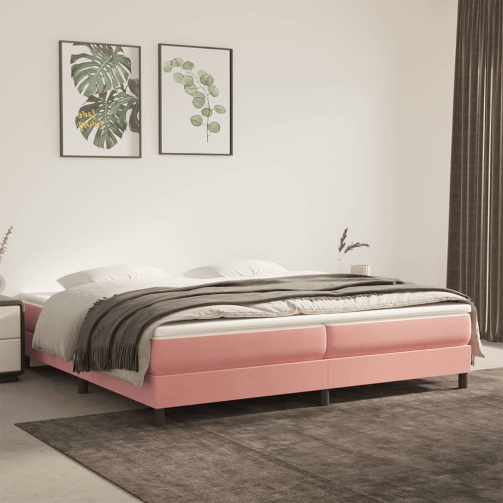 vidaXL Okvir za krevet ružičasti 200x200 cm baršunasti