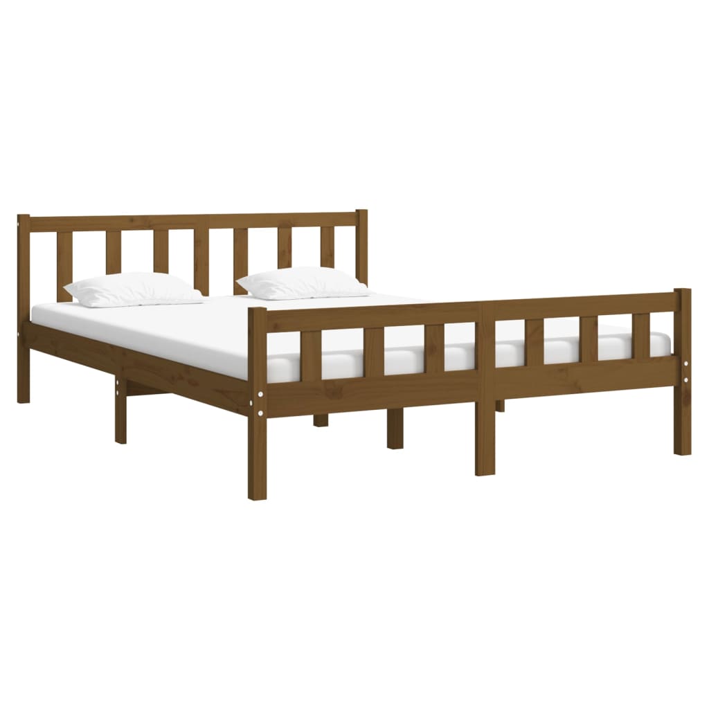 vidaXL Okvir za krevet od masivnog drva smeđa boja meda 120 x 200 cm