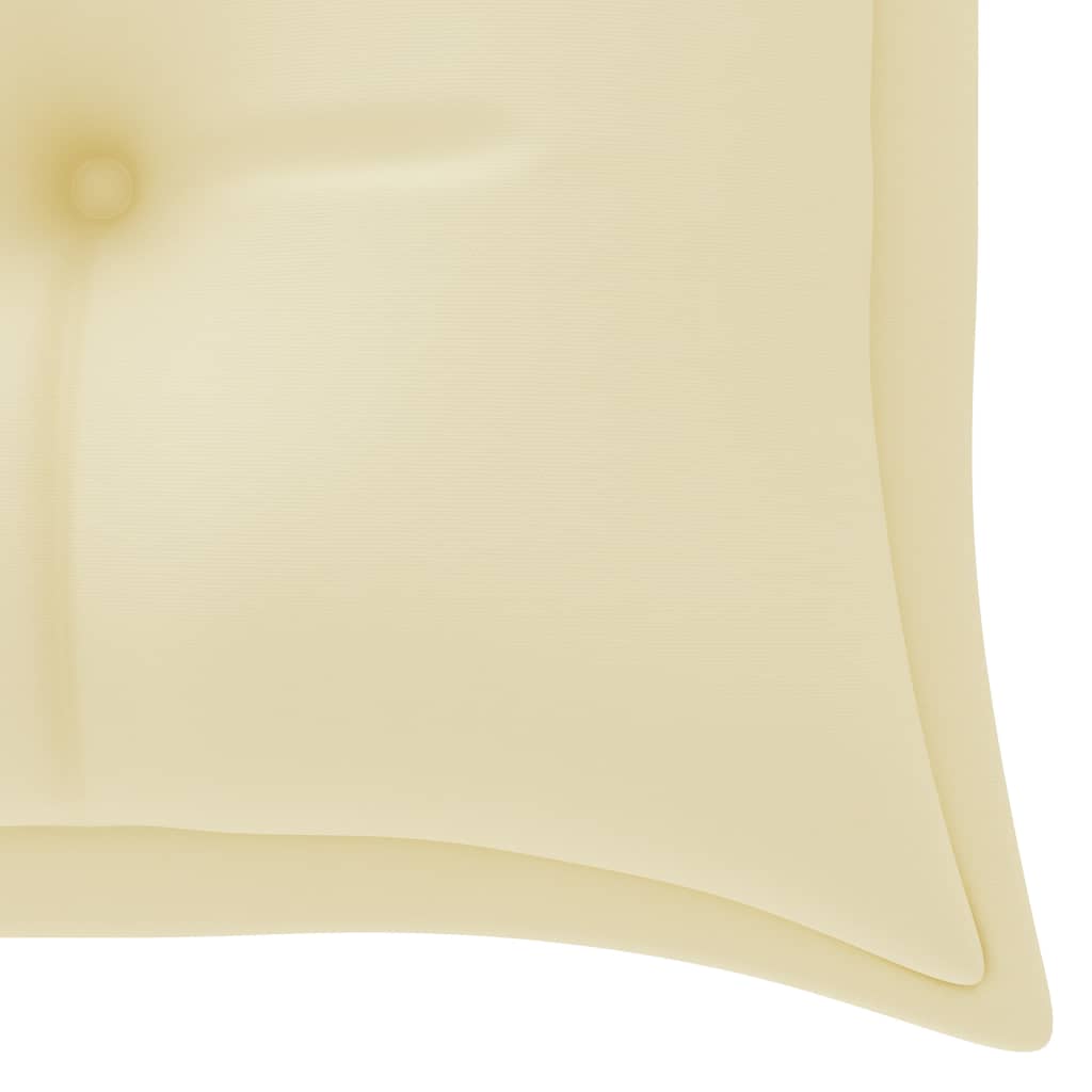vidaXL Vrtna klupa s krem bijelim jastukom 150 cm od masivne tikovine