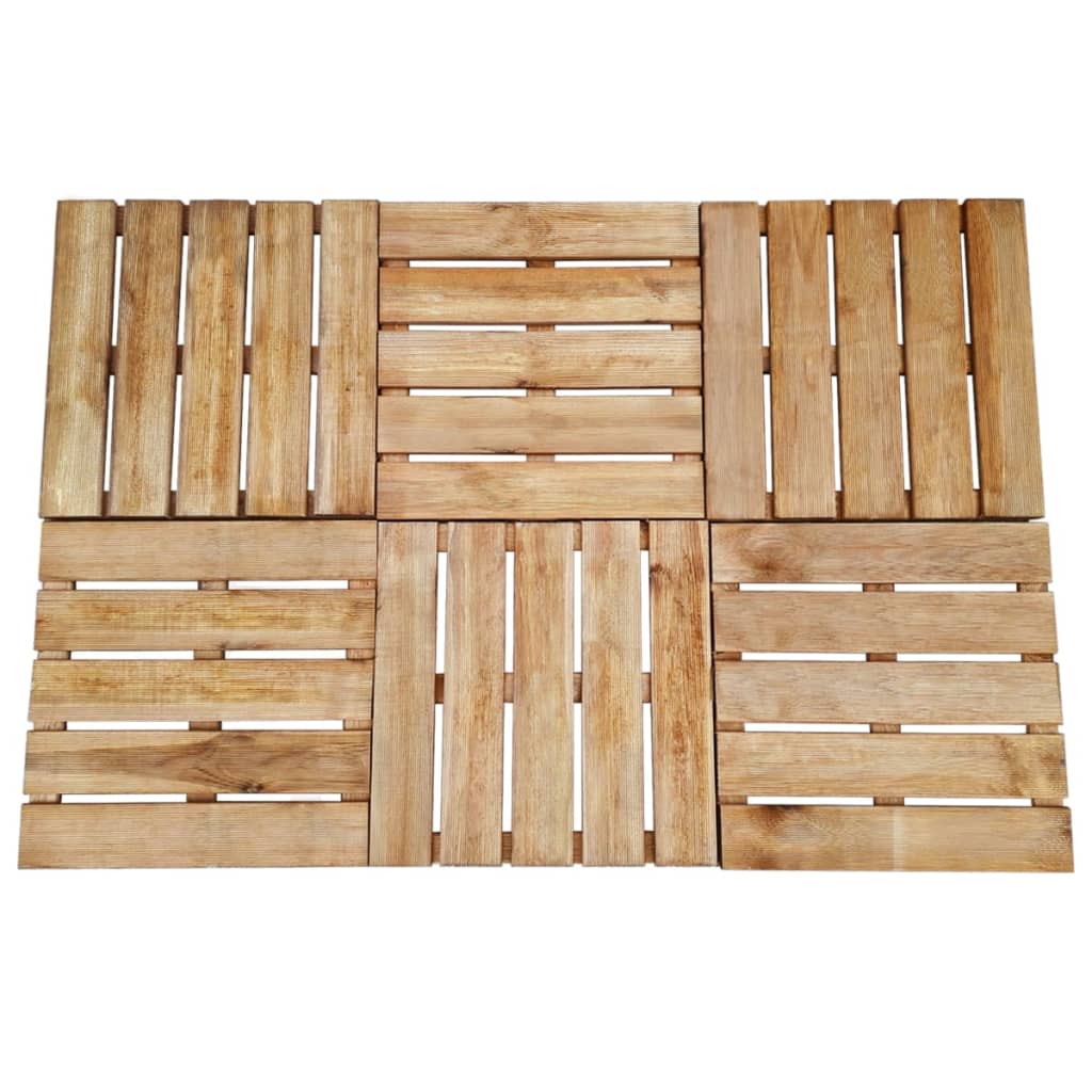 vidaXL Podne pločice 6 kom 50 x 50 cm drvene smeđe
