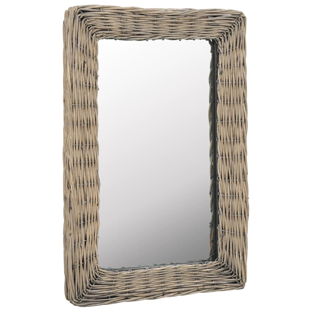 vidaXL Pleteno ogledalo smeđe 40 x 60 cm