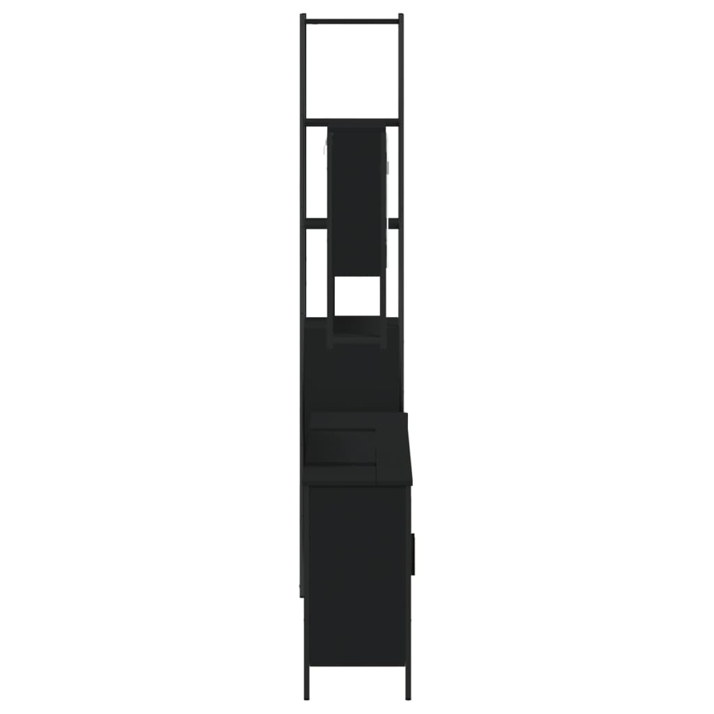 vidaXL 4-dijelni set kupaonskog namještaja crni od konstruiranog drva