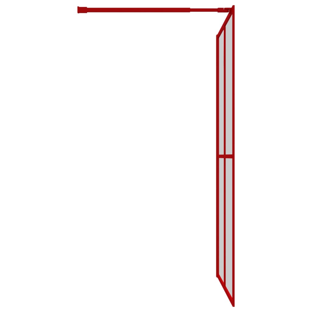 vidaXL Stijenka za walk-in tuš sa staklom ESG crveno 140 x 195 cm