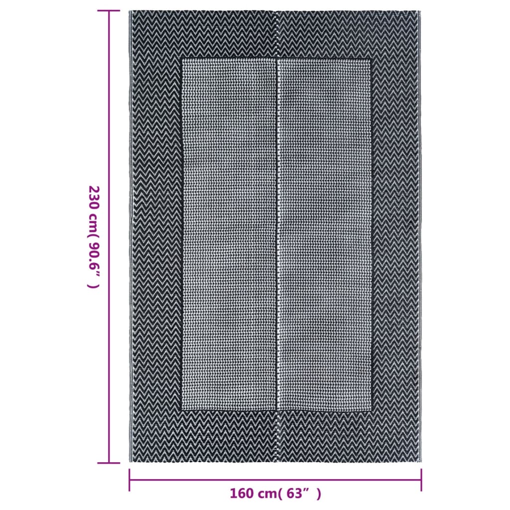 vidaXL Vanjski tepih sivi 160 x 230 cm PP