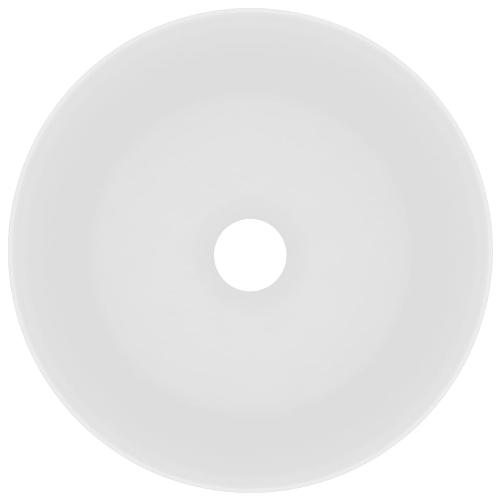 vidaXL Luksuzni okrugli umivaonik mat bijeli 40 x 15 cm keramički