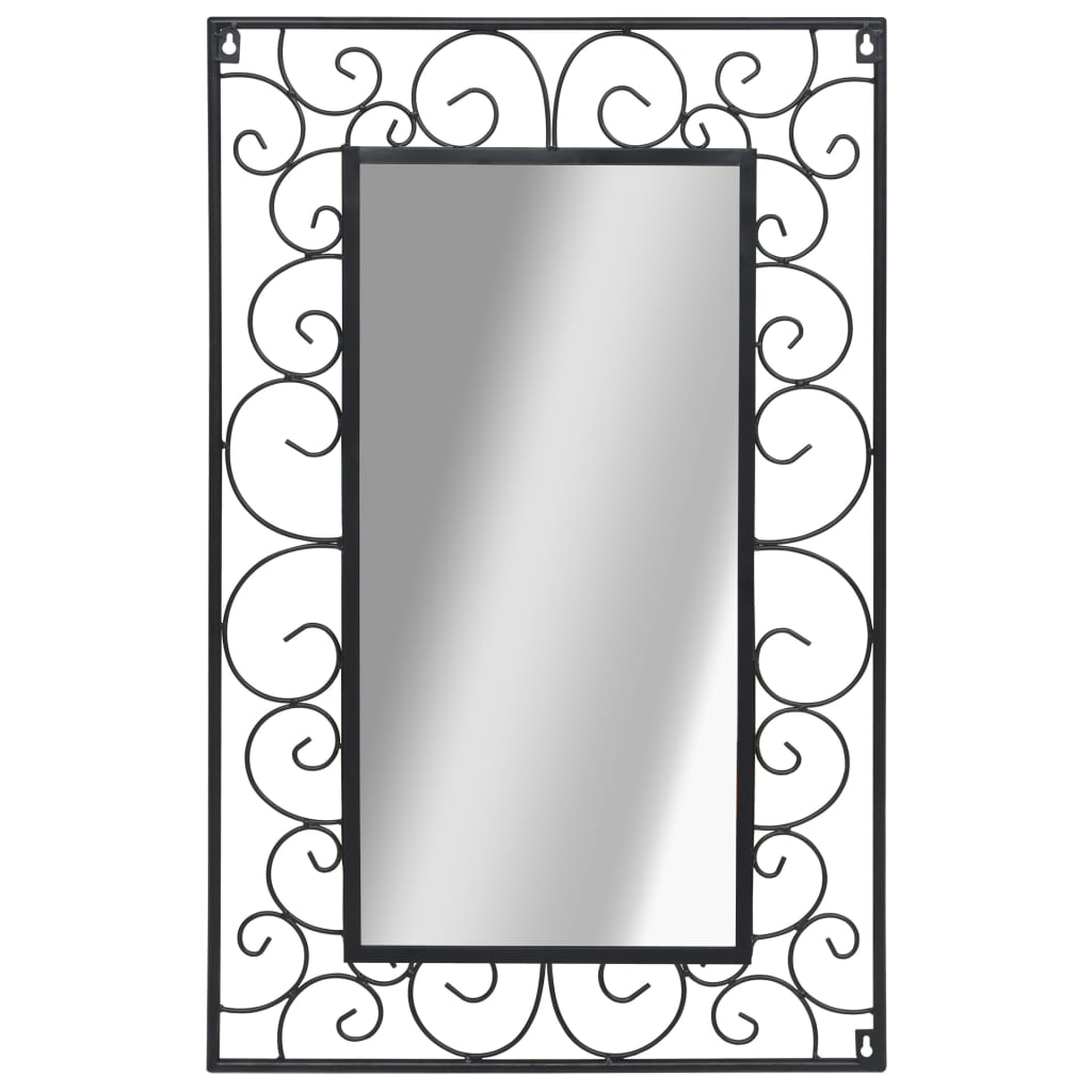 vidaXL Vrtno zidno ogledalo pravokutno 50 x 80 cm crno