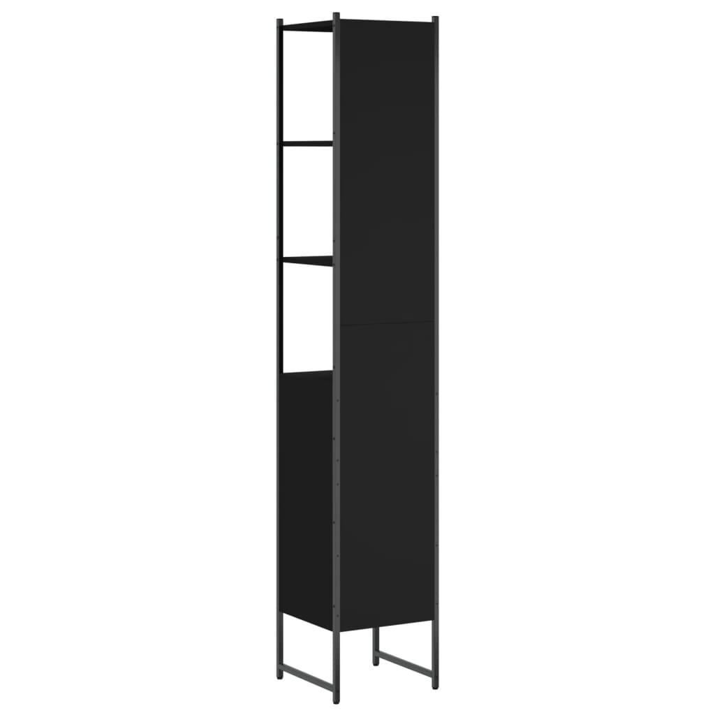 vidaXL Kupaonski ormarić crni 33x33x185,5 cm od konstruiranog drva