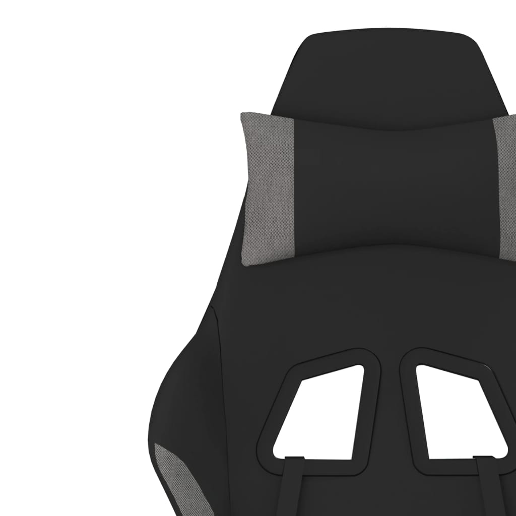 vidaXL Masažna igraća stolica od tkanine s osloncem crno-svjetlosiva