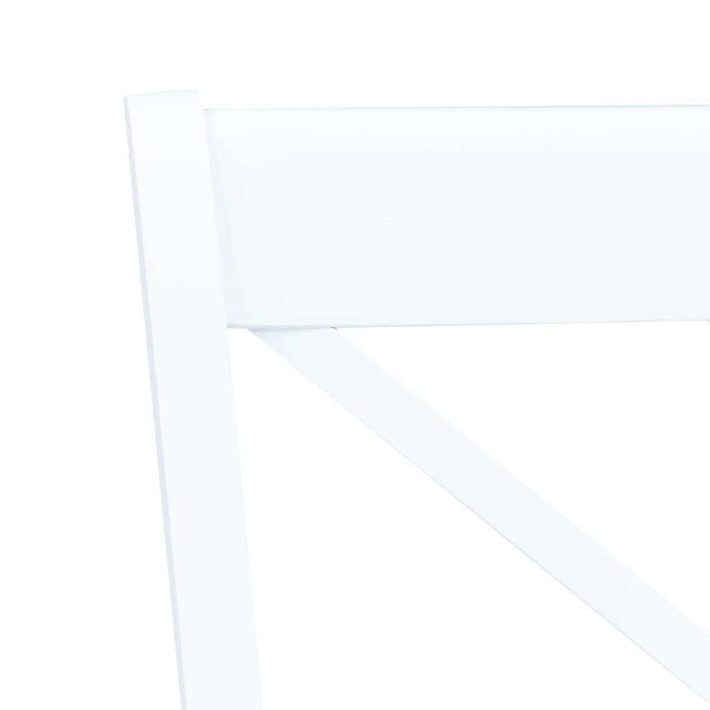 vidaXL 5-dijelni blagovaonski set od masivnog drva kaučukovca bijeli