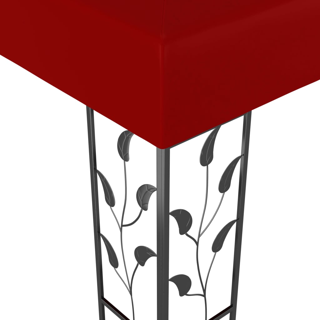 vidaXL Sjenica s LED svjetlosnim trakama 3 x 3 m crvena boja vina