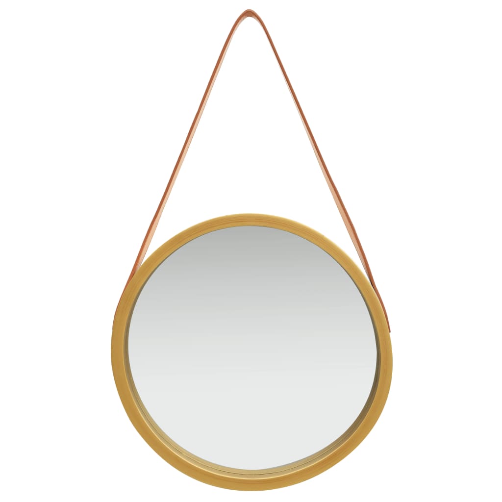 vidaXL Zidno ogledalo s trakom 40 cm zlatno