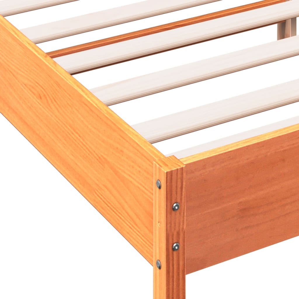 vidaXL Okvir kreveta s uzglavljem voštano smeđi 120x190 cm od borovine