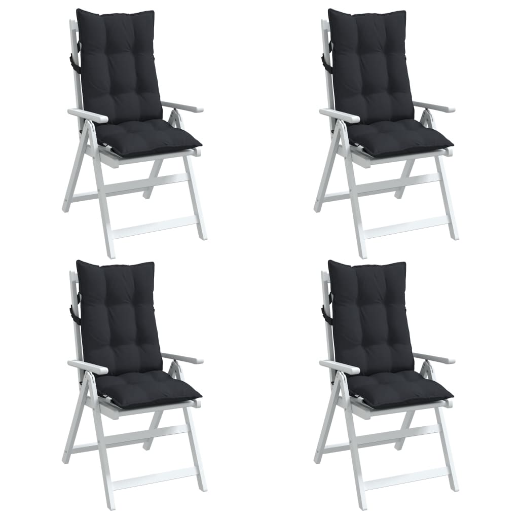 vidaXL Jastuci za stolicu s visokim naslonom 4 kom crni tkanina Oxford
