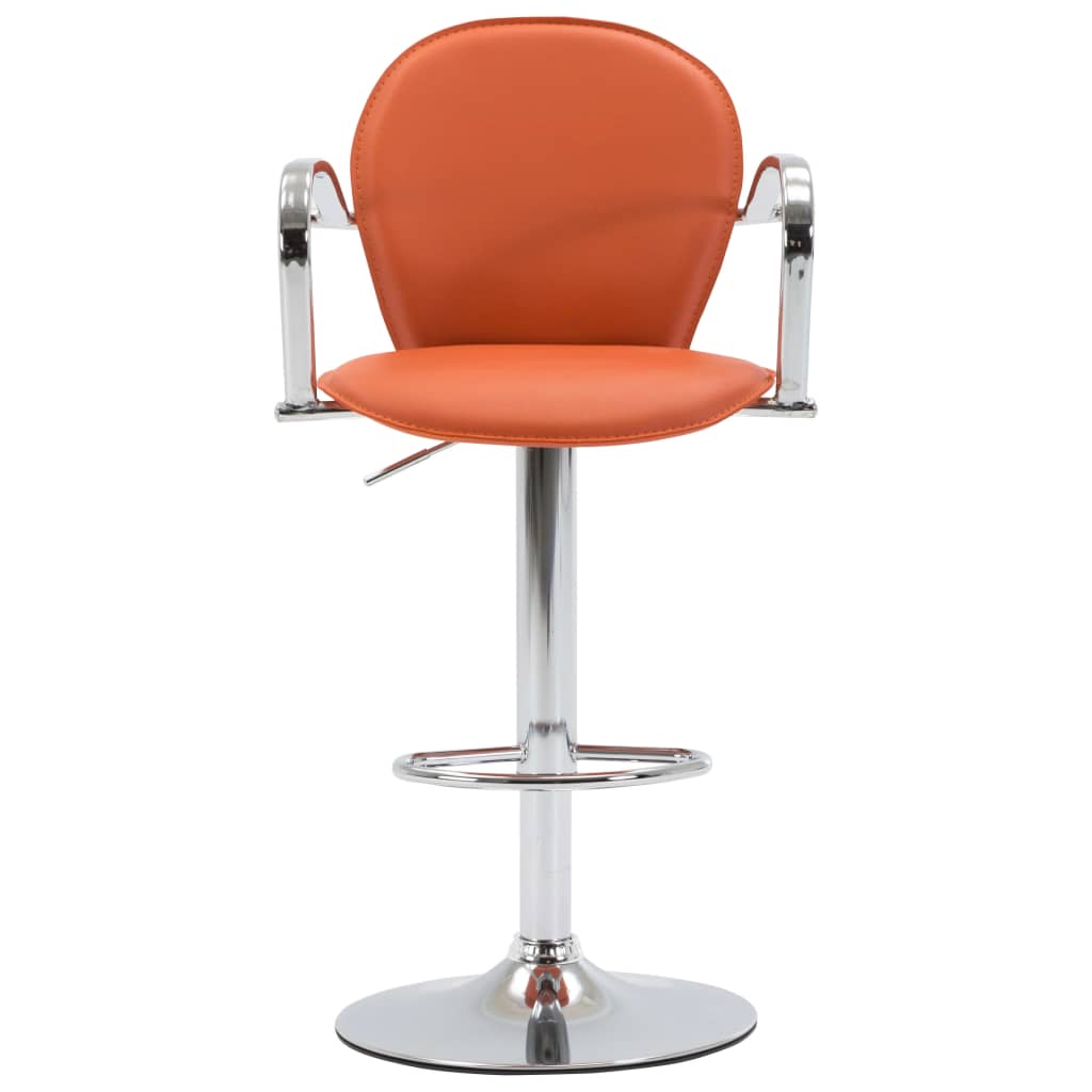 vidaXL Barski stolci s naslonom 2 kom narančasti od umjetne kože