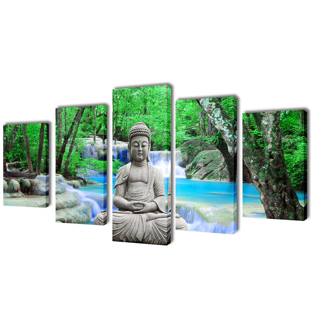 Zidne Slike na Platnu s Printom Buddha 100 x 50 cm