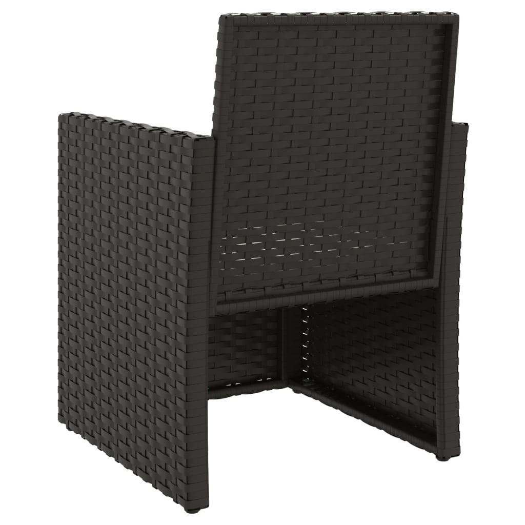 vidaXL 3-dijelni set vanjskih sofa od poliratana s jastucima crni