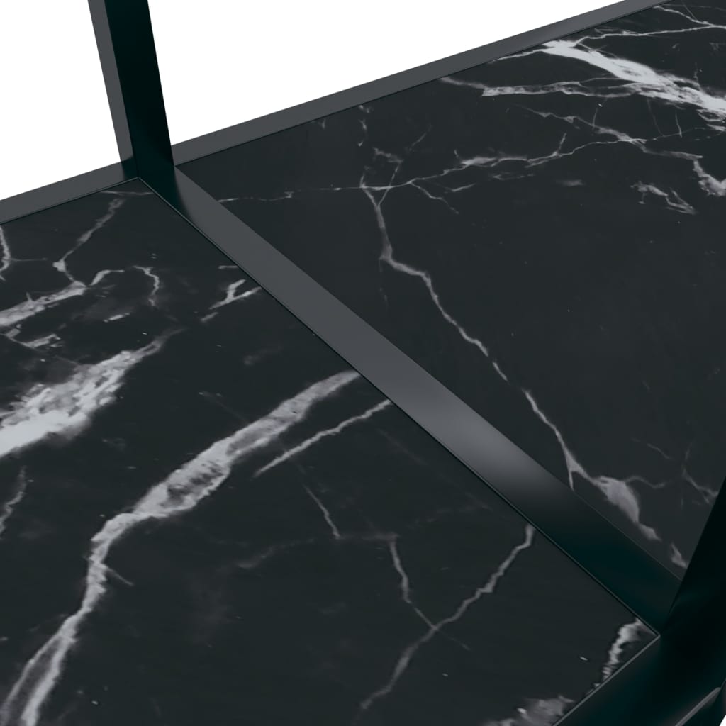 vidaXL Konzolni stol crni 220 x 35 x 75,5 cm od kaljenog stakla