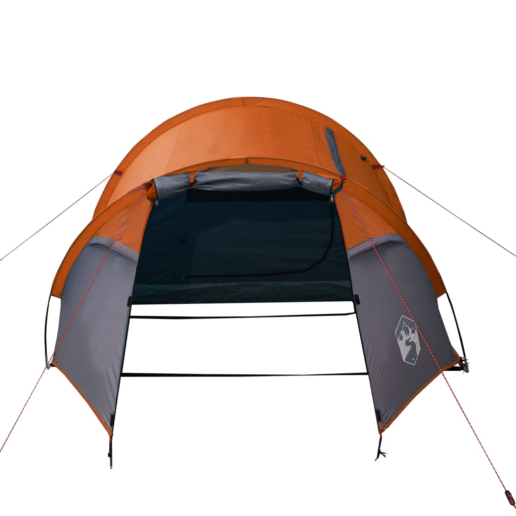 vidaXL Tunelski šator za kampiranje za 3 osobe sivo-narančasti