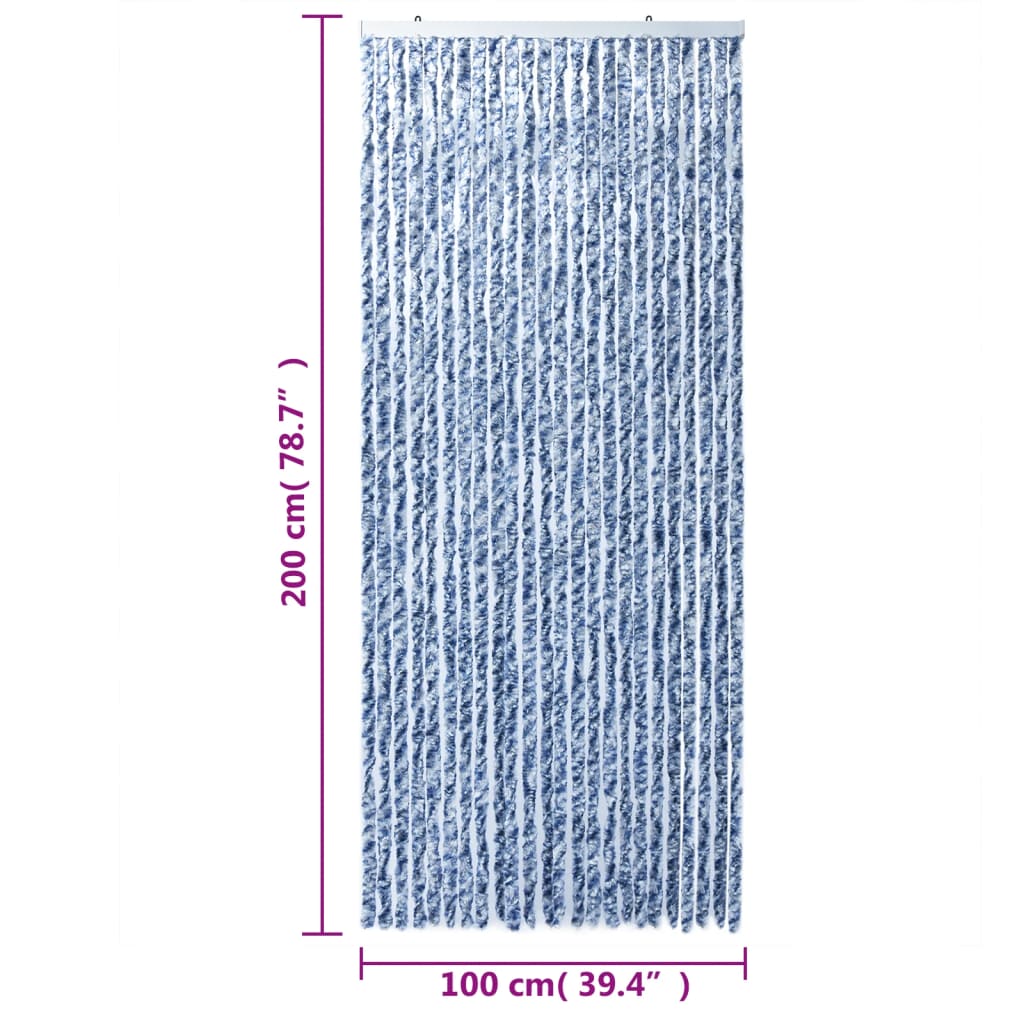 vidaXL Zastor protiv muha plava i bijeli 100 x 200 cm od šenila