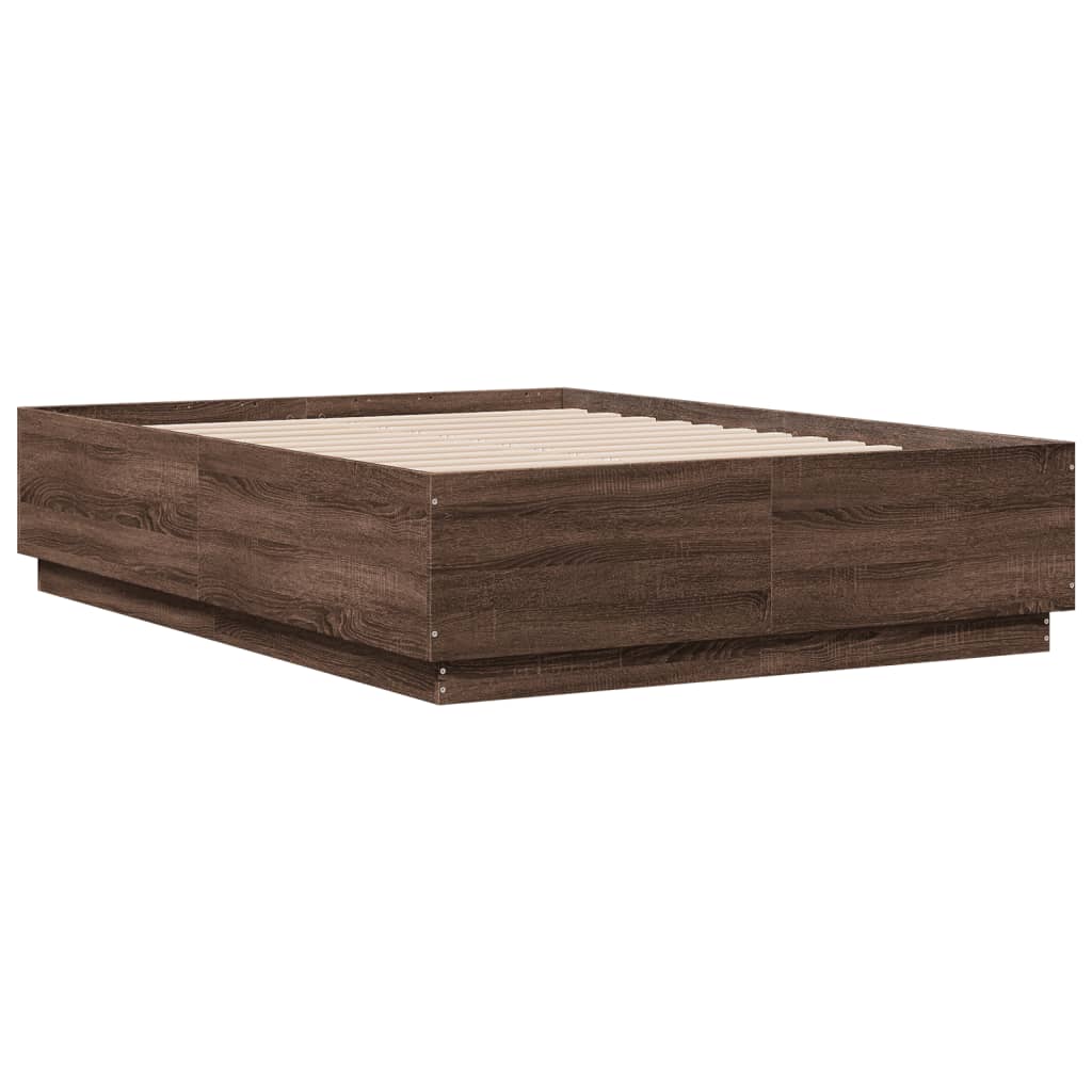 vidaXL Okvir za krevet smeđi hrast 120x190 cm konstruirano drvo