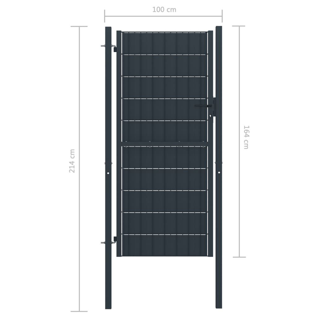 vidaXL Vrata za ogradu od PVC-a i čelika 100 x 164 cm antracit