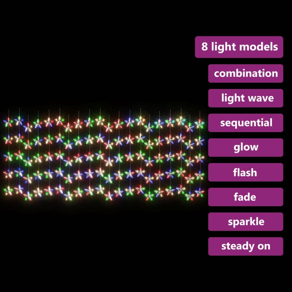 vidaXL LED vilinska zavjesa sa zvijezdama 500 LED šarene 8 funkcija