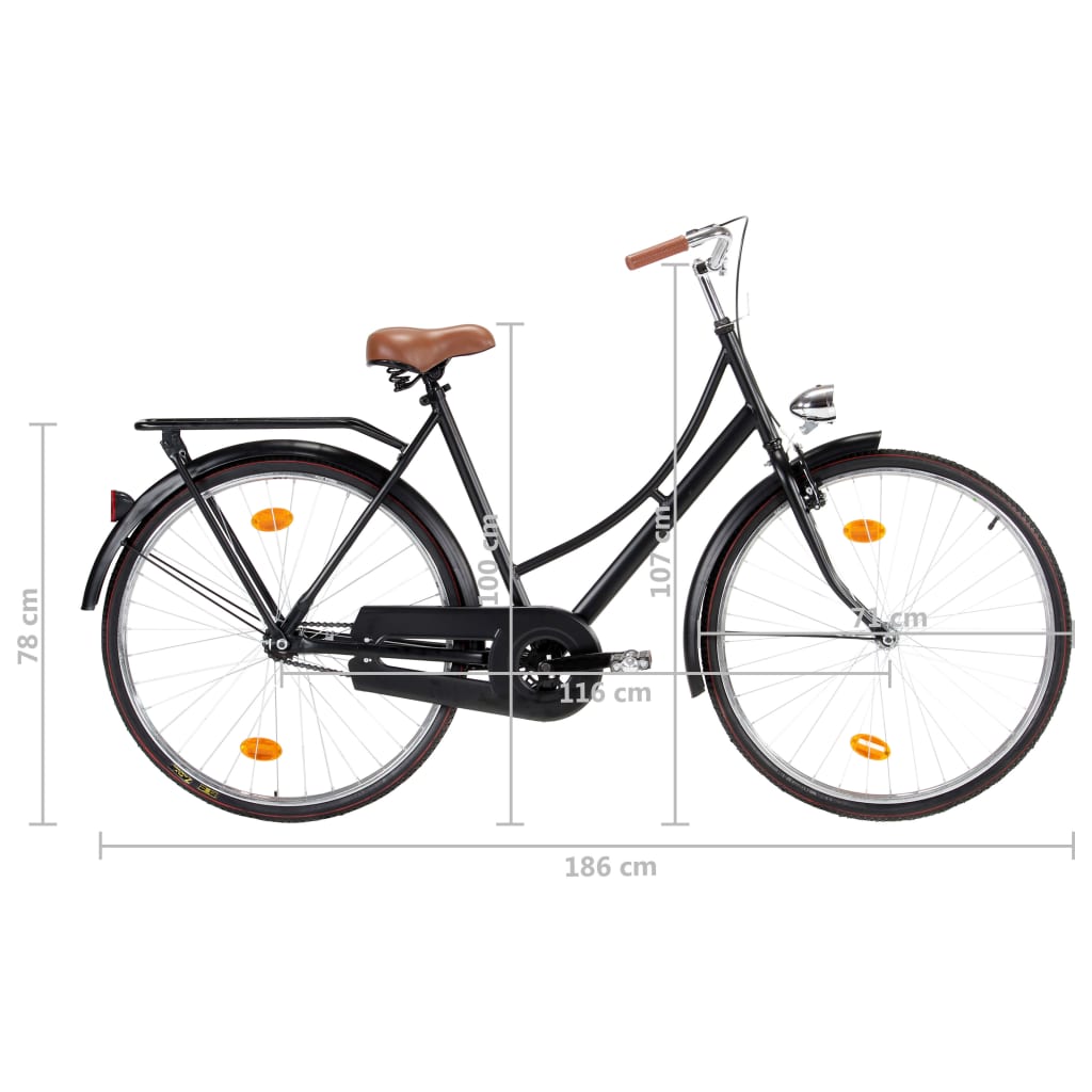 vidaXL Ženski nizozemski bicikl s kotačem od 28 inča i okvirom 57 cm