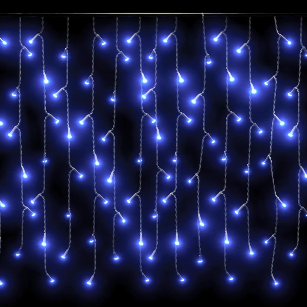 vidaXL LED zavjesa sa sigama 10 m 400 LED plave 8 funkcija