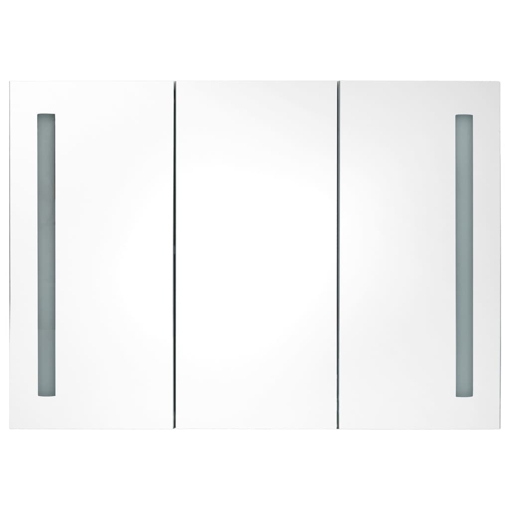 vidaXL LED kupaonski ormarić s ogledalom 89 x 14 x 62 cm sjajni sivi