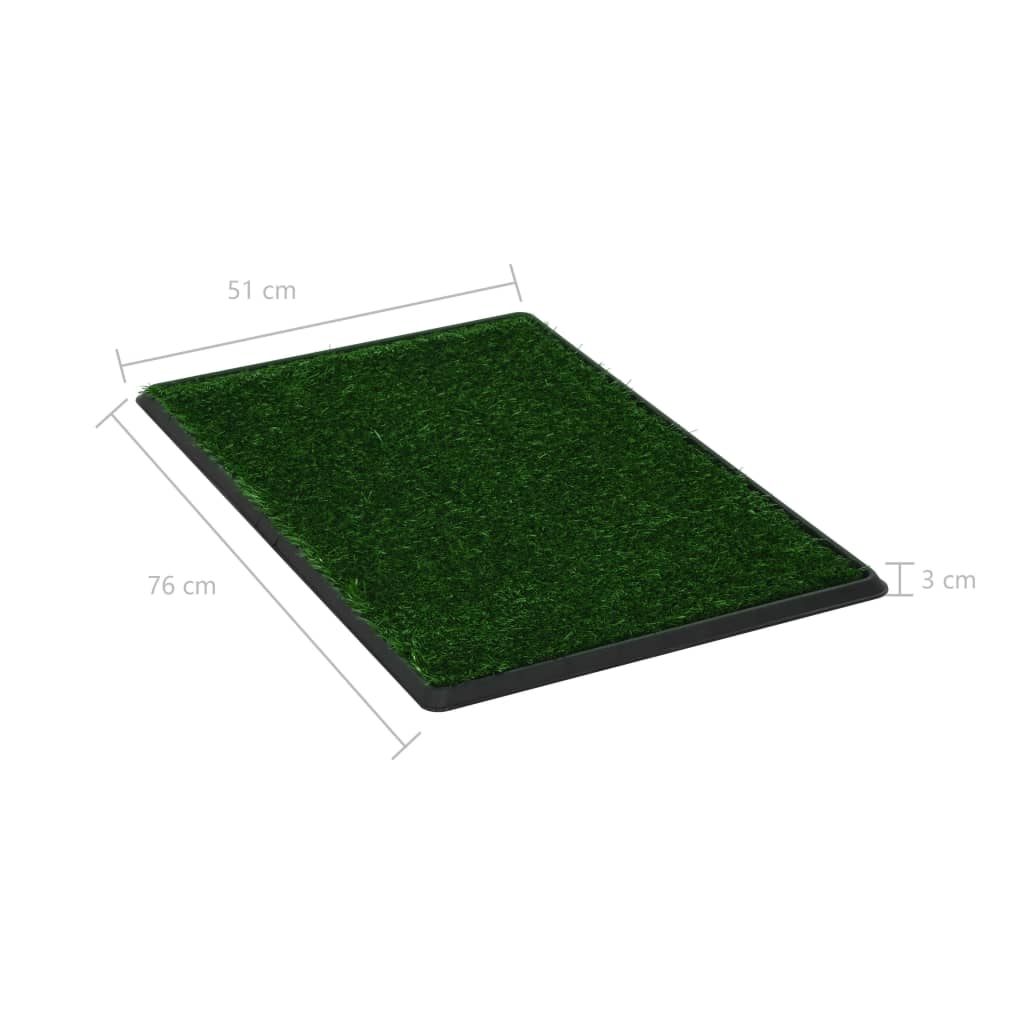 vidaXL Toaleti za ljubimce s pladnjem i travom 2 kom zeleni 76x51x3 cm