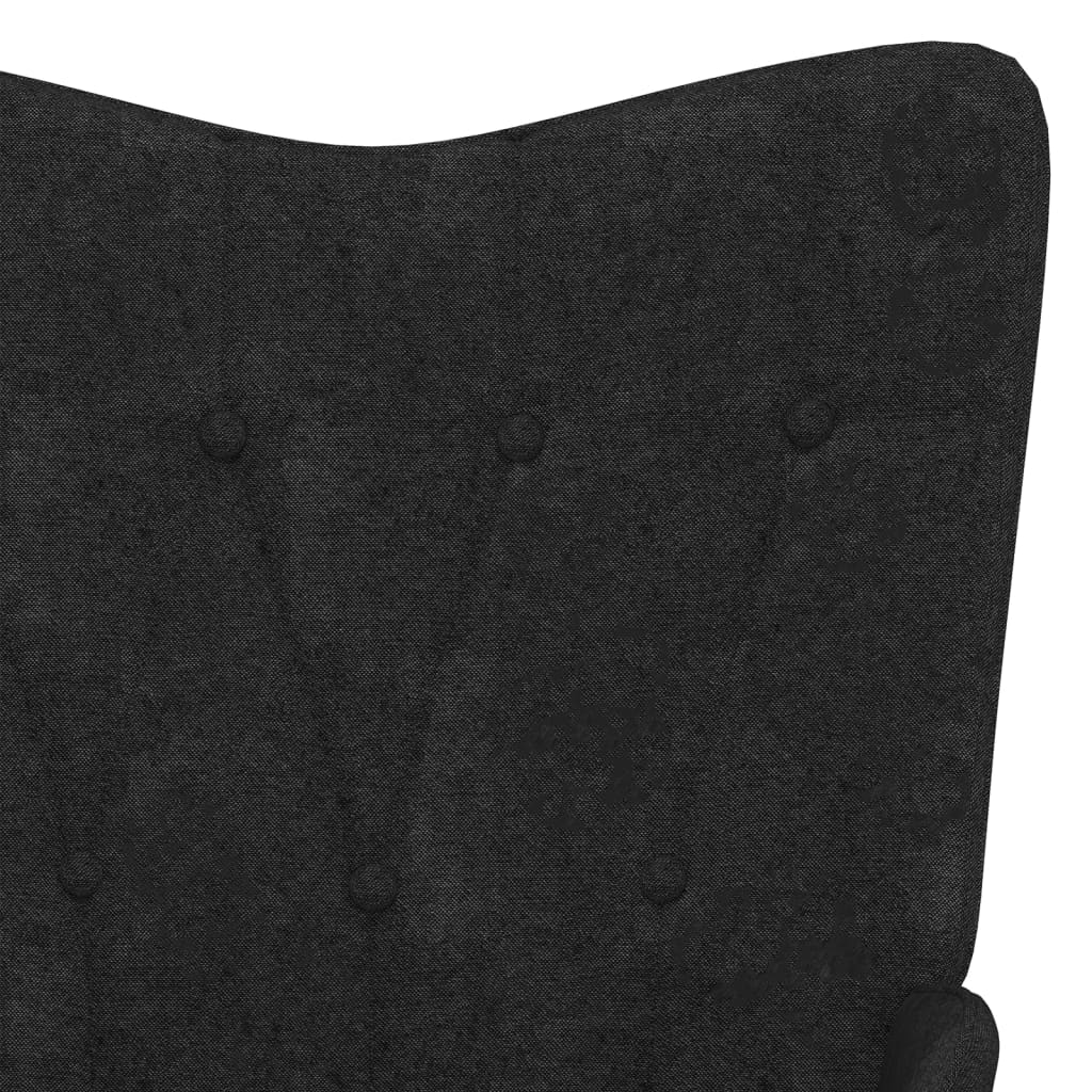vidaXL Stolica za ljuljanje s osloncem za noge crna od tkanine