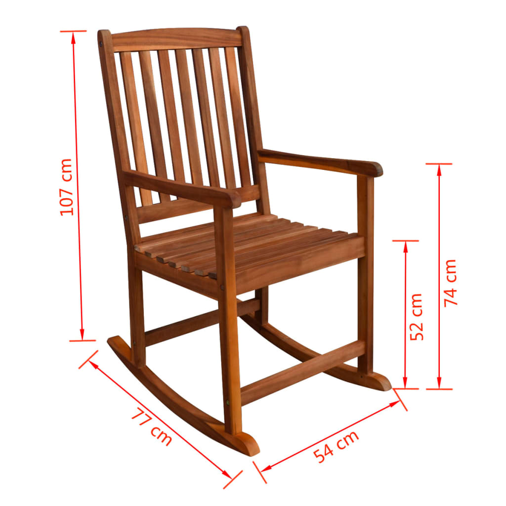 vidaXL Vrtna stolica za ljuljanje od bagremovog drveta
