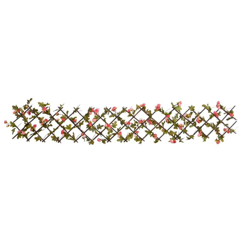 vidaXL Proširiva rešetka od umjetnog bršljana 5 kom roza 180 x 20 cm