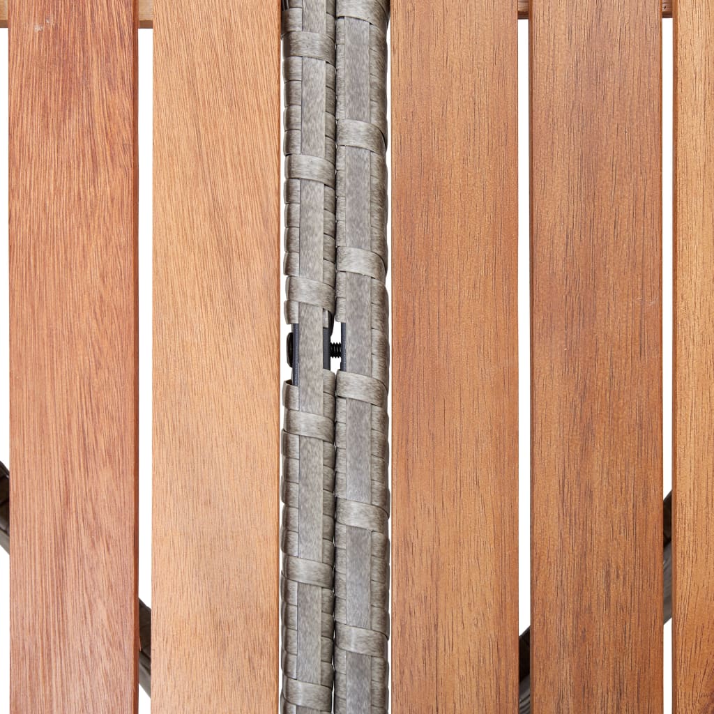 vidaXL Vrtni stol sivi 115 x 74 cm od poliratana i bagremovog drva