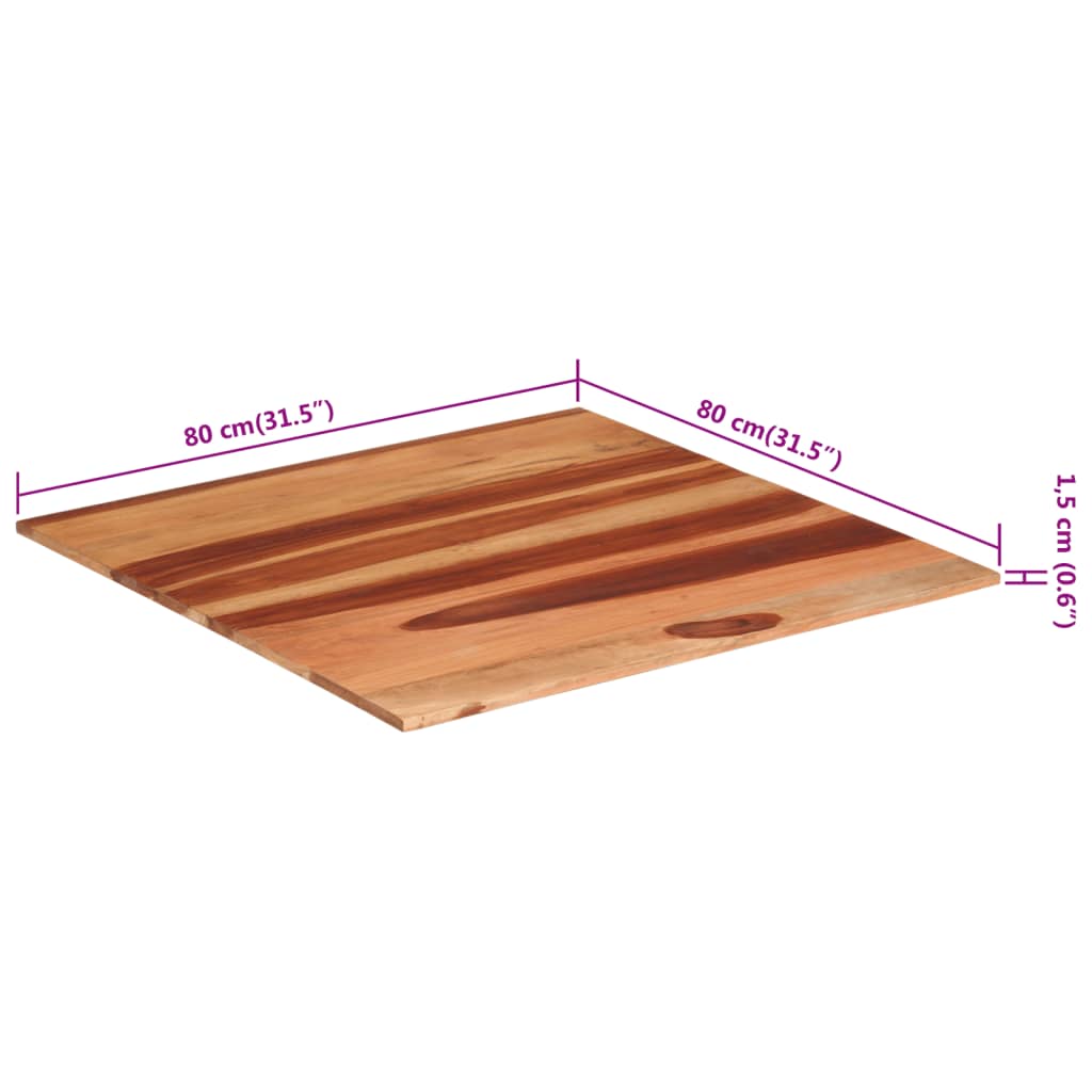 vidaXL Stolna ploča od masivnog drva bagrema 15 - 16 mm 80 x 80 cm