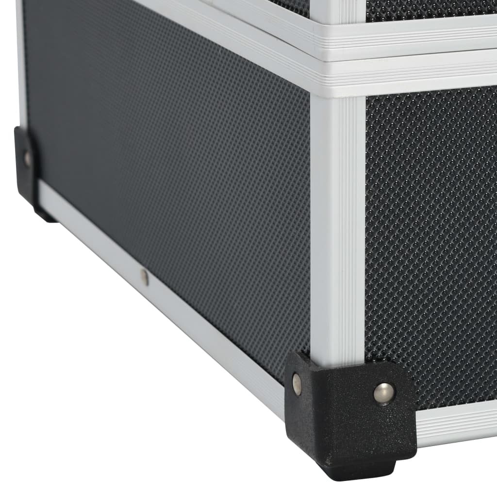 vidaXL Kovčeg za alat 46 x 33 x 16 cm crni aluminijski