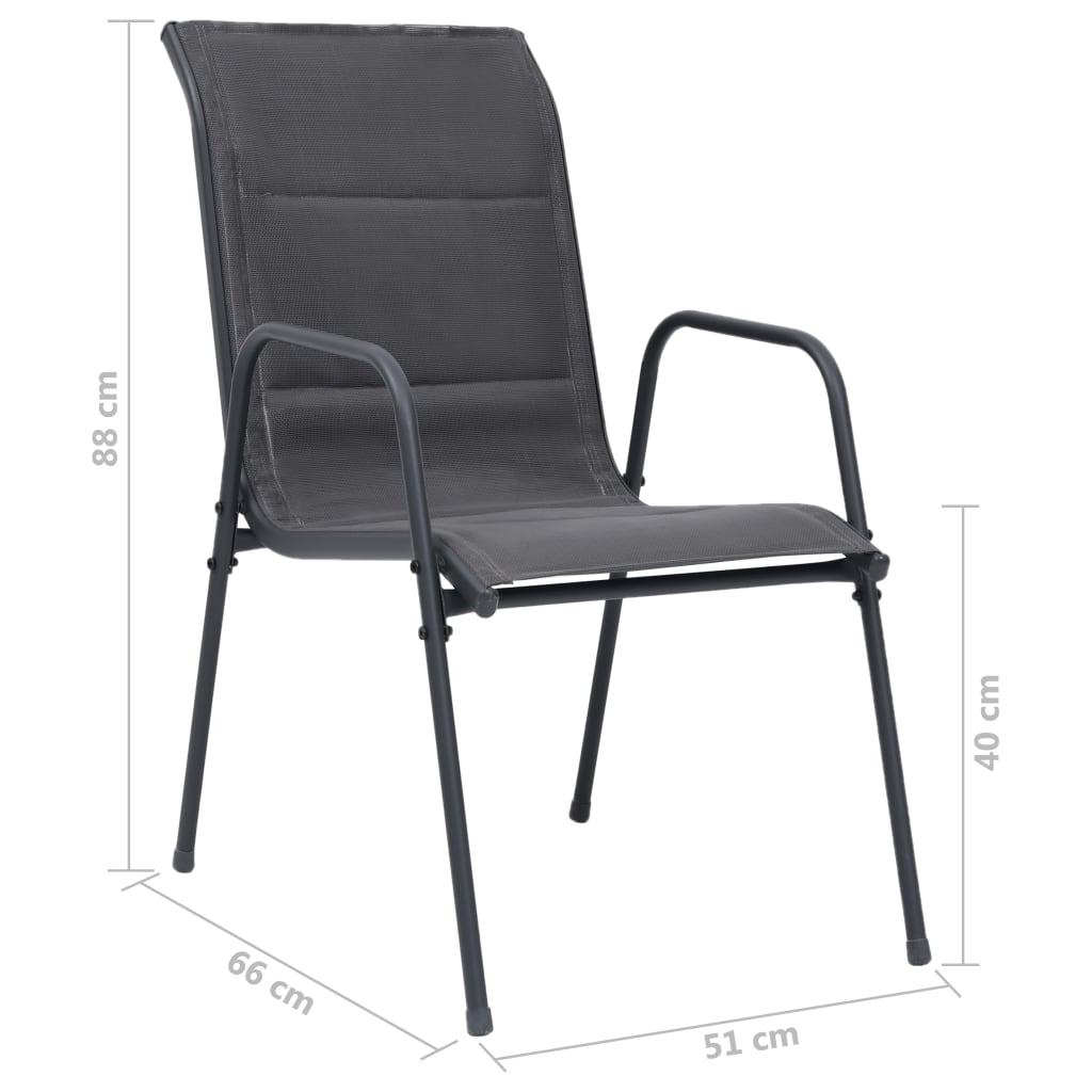 vidaXL Složive vrtne stolice 6 kom od čelika i tekstilena antracit