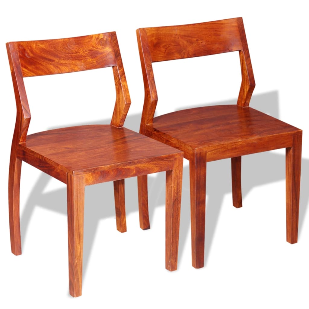 vidaXL Blagovaonske stolice od masivnog bagremovog drva i šišama 2 kom