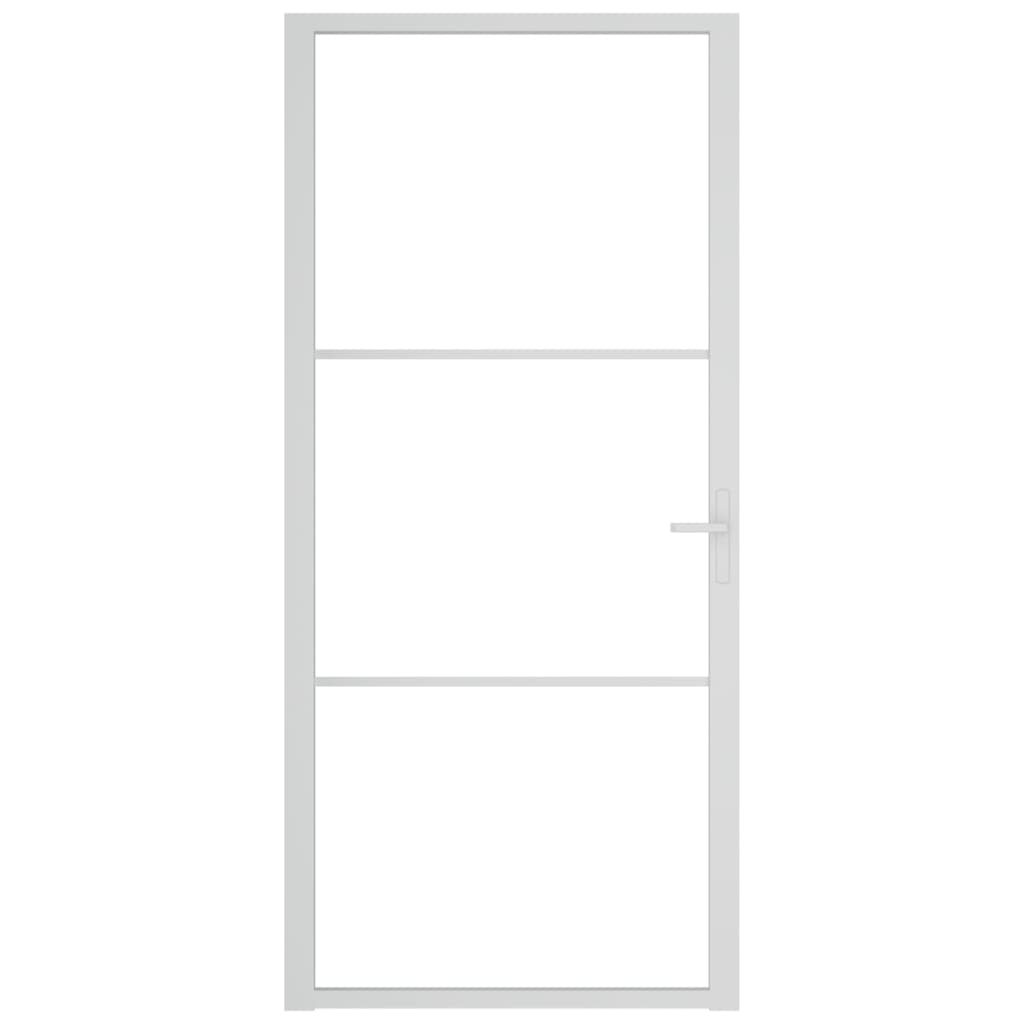 vidaXL Unutarnja vrata 93 x 201,5 cm Bijela od ESG stakla i aluminija