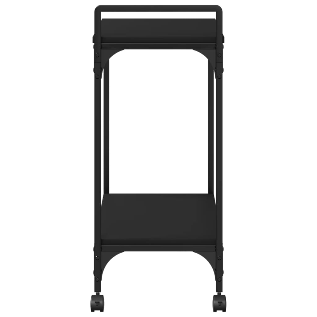 vidaXL Kuhinjska kolica crna 60,5 x 31 x 72,5 cm od konstruiranog drva