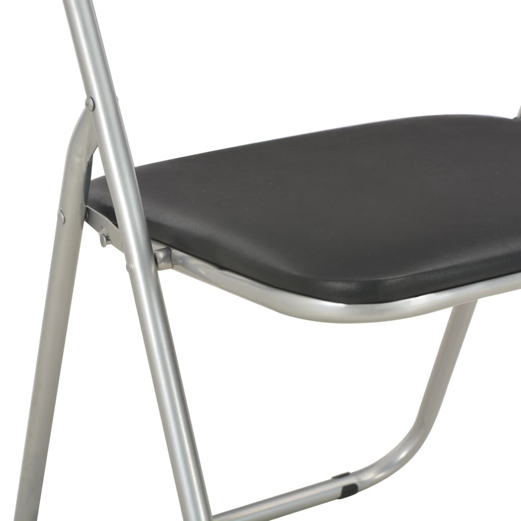 vidaXL Sklopive blagovaonske stolice od umjetne kože 6 kom crne