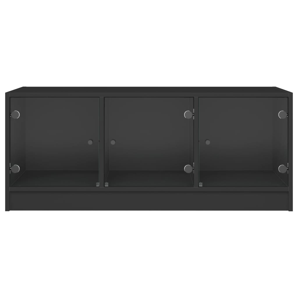 vidaXL Stolić za kavu sa staklenim vratima crni 102 x 50 x 42 cm