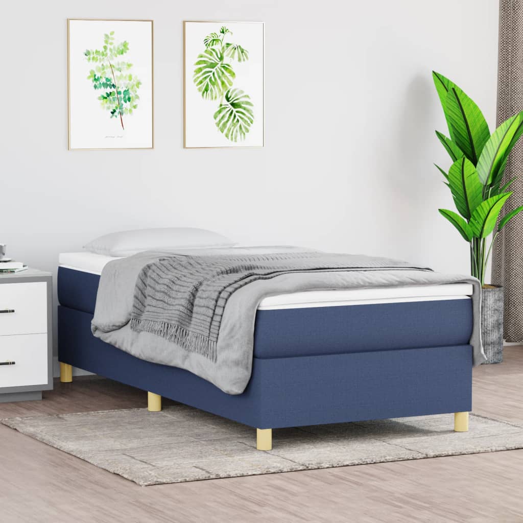 vidaXL Okvir za krevet plavi 90x190 cm od tkanine