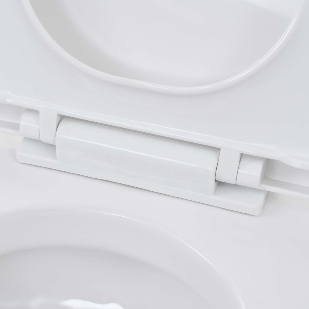 vidaXL Zidna toaletna školjka keramička bijela