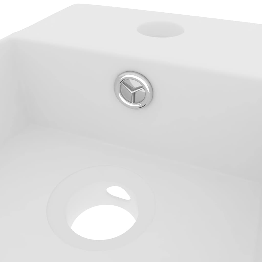 vidaXL Kupaonski umivaonik keramički mat bijeli
