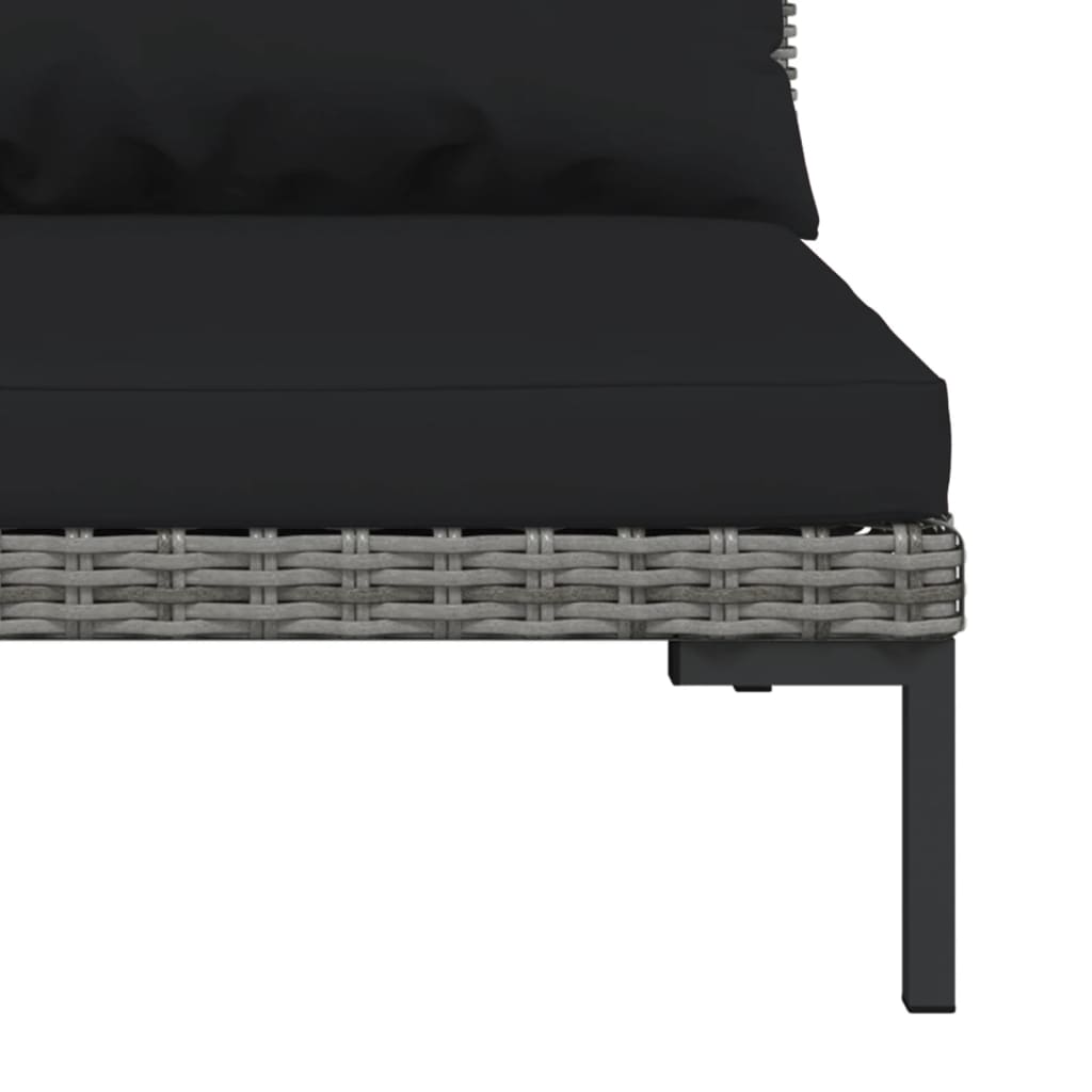 vidaXL Vrtne sofe 3 kom od polukružnog poliratana s jastucima