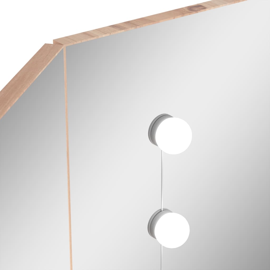 vidaXL Kutni toaletni stolić LED boja hrasta 111 x 54 x 141,5 cm